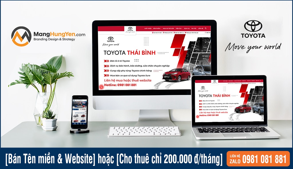 Cho thuê website Đại Lý Toyota Thái Bình